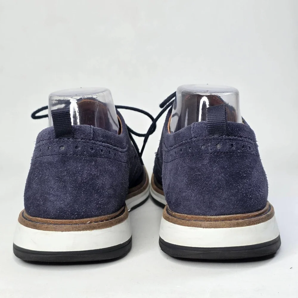 Clarks Chantry Men's 9.5 M Wing Navy Suede Brogue Wingtip Oxford Shoes 26155073